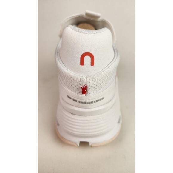 On Cloudnova 2 Women's Size 9 White Flame/Orange Mesh Athletic Running Sneakers - Picture 4 of 10